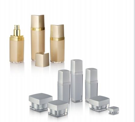 Un bon prix. Forme carrée à double paroi Crème pour le visage Lotion Cosmétique Emballage Bouteille à capuchon noir en ligne